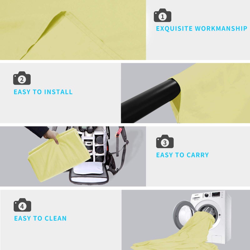 ISSUNTEX 6X9 ft/1.8X2.7 Meters Beige Background Photo Backdrop, Photo Studio, Collapsible High Density Screen for Video Photography and Television - Image 5